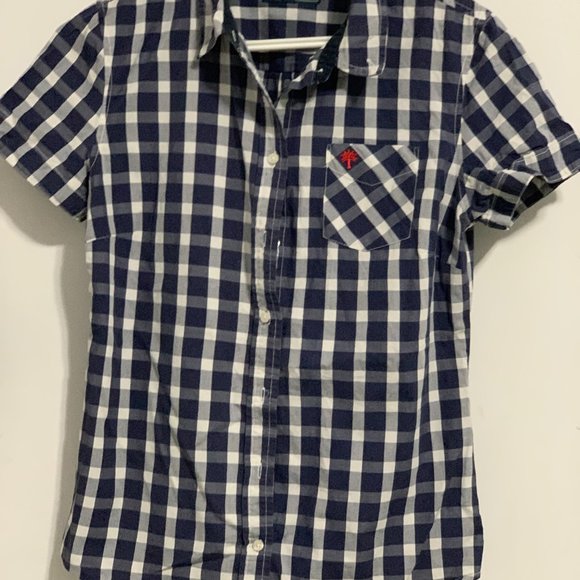 Woodland unisex blue and white check shirt - Picture 4 of 4